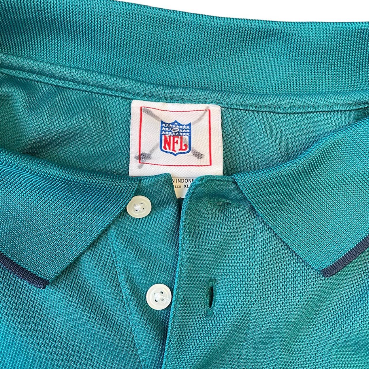 MIAMI DOLPHINS Men's (XL) NFL Aqua Polo Shirt Short - Depop