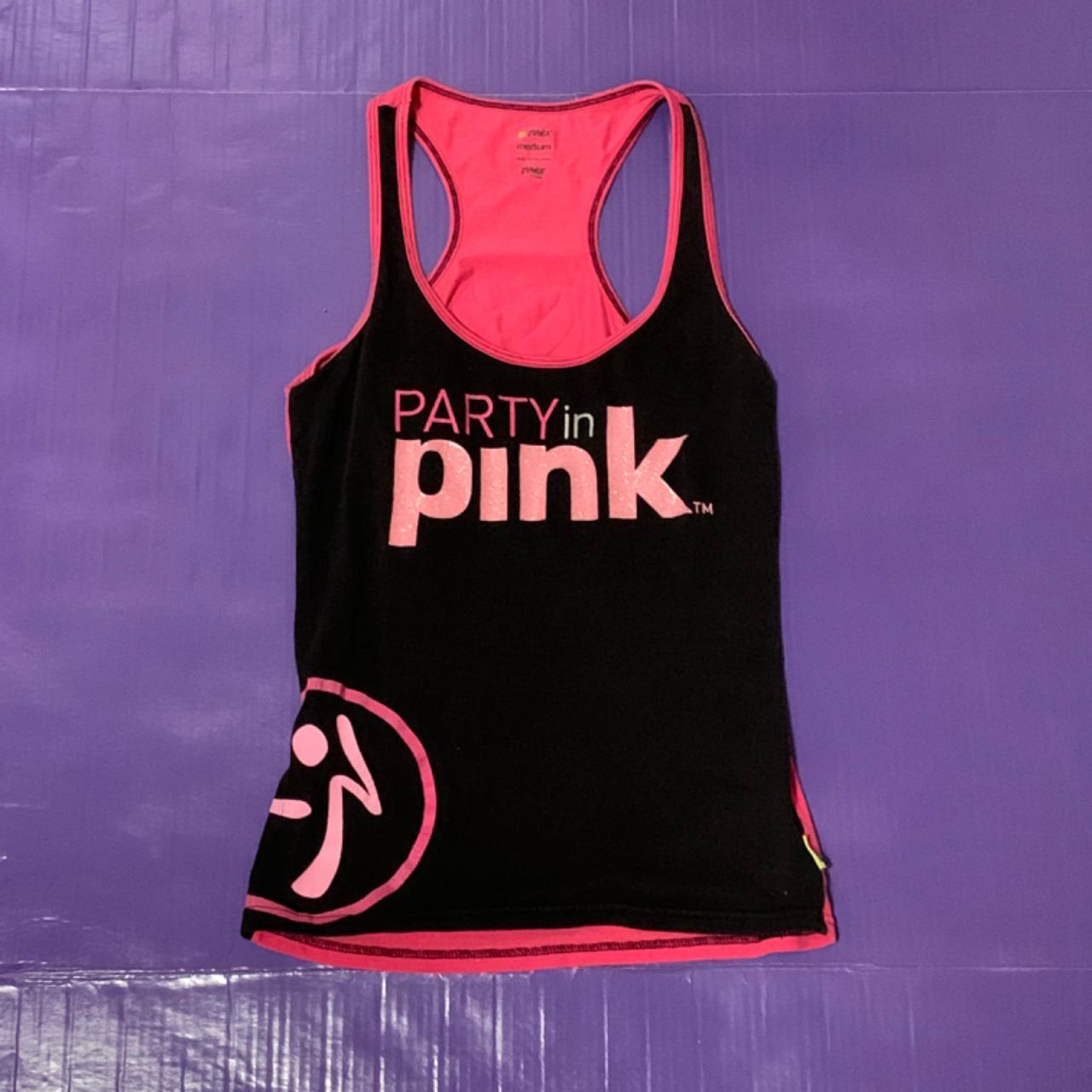 Zumba black and pink tank top. Has the words “party - Depop