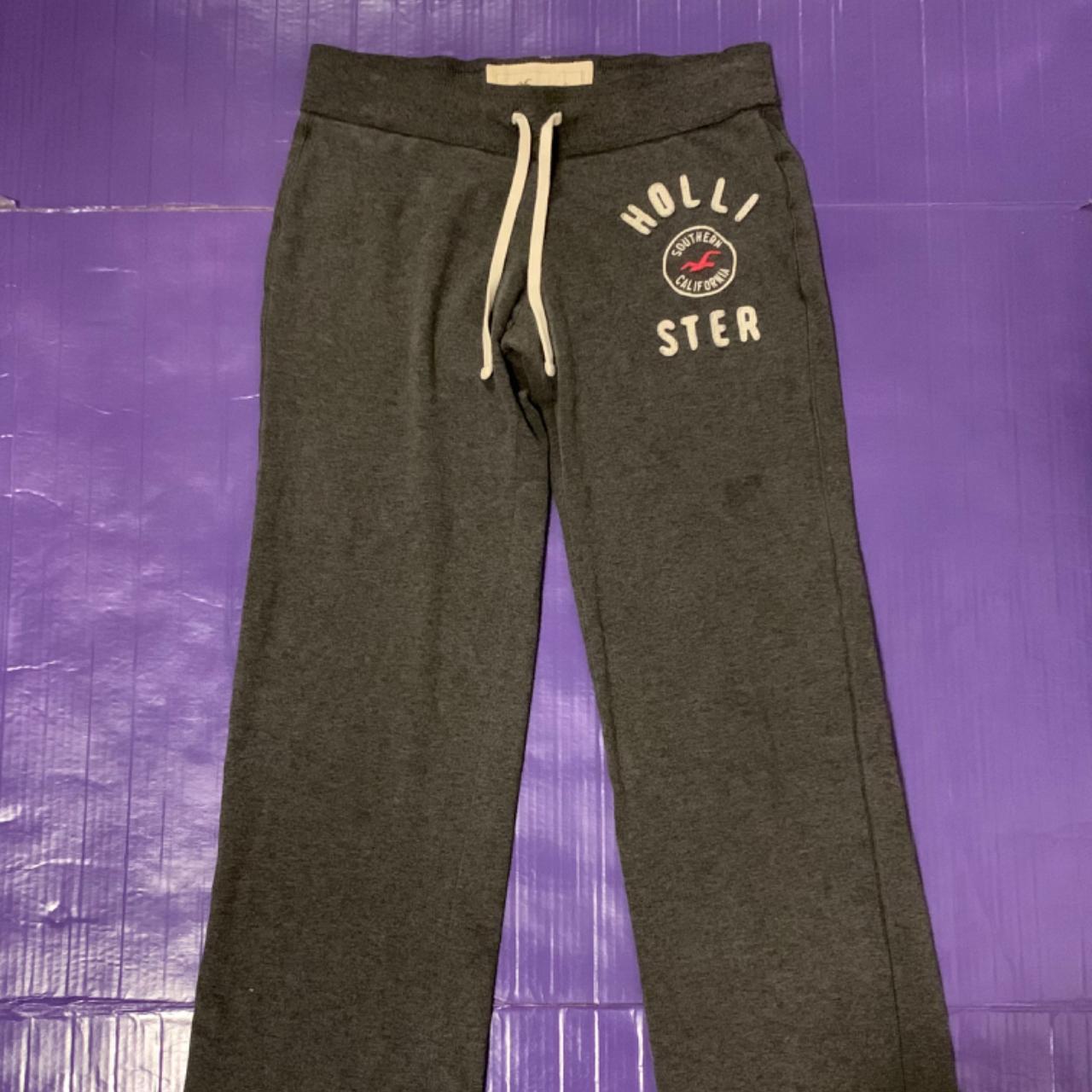Hollister grey sweatpants. Low rise and bootcut. Has... - Depop