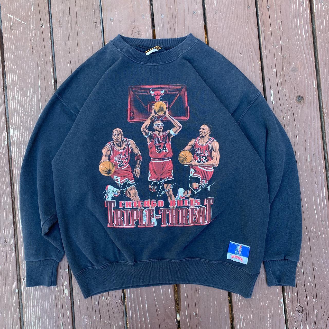 Vintage 90's Chicago Bulls triple threat Nutmeg... - Depop