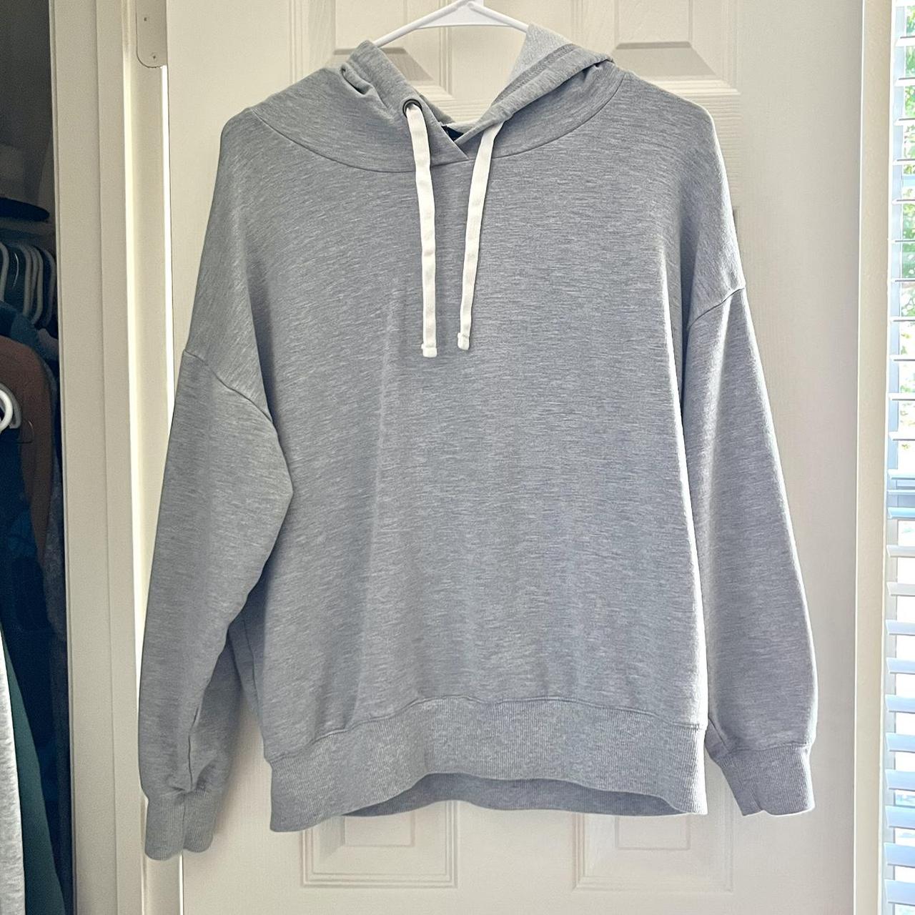 cutest grey hoodie!! slightly oversized, slouchy... - Depop