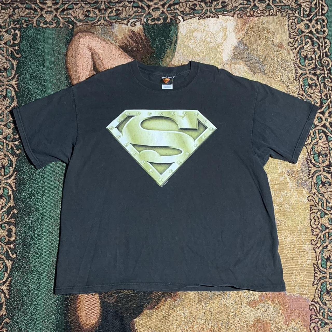 DC Comics Superman Man Of Steel Vintage Logo Baseball Shirt