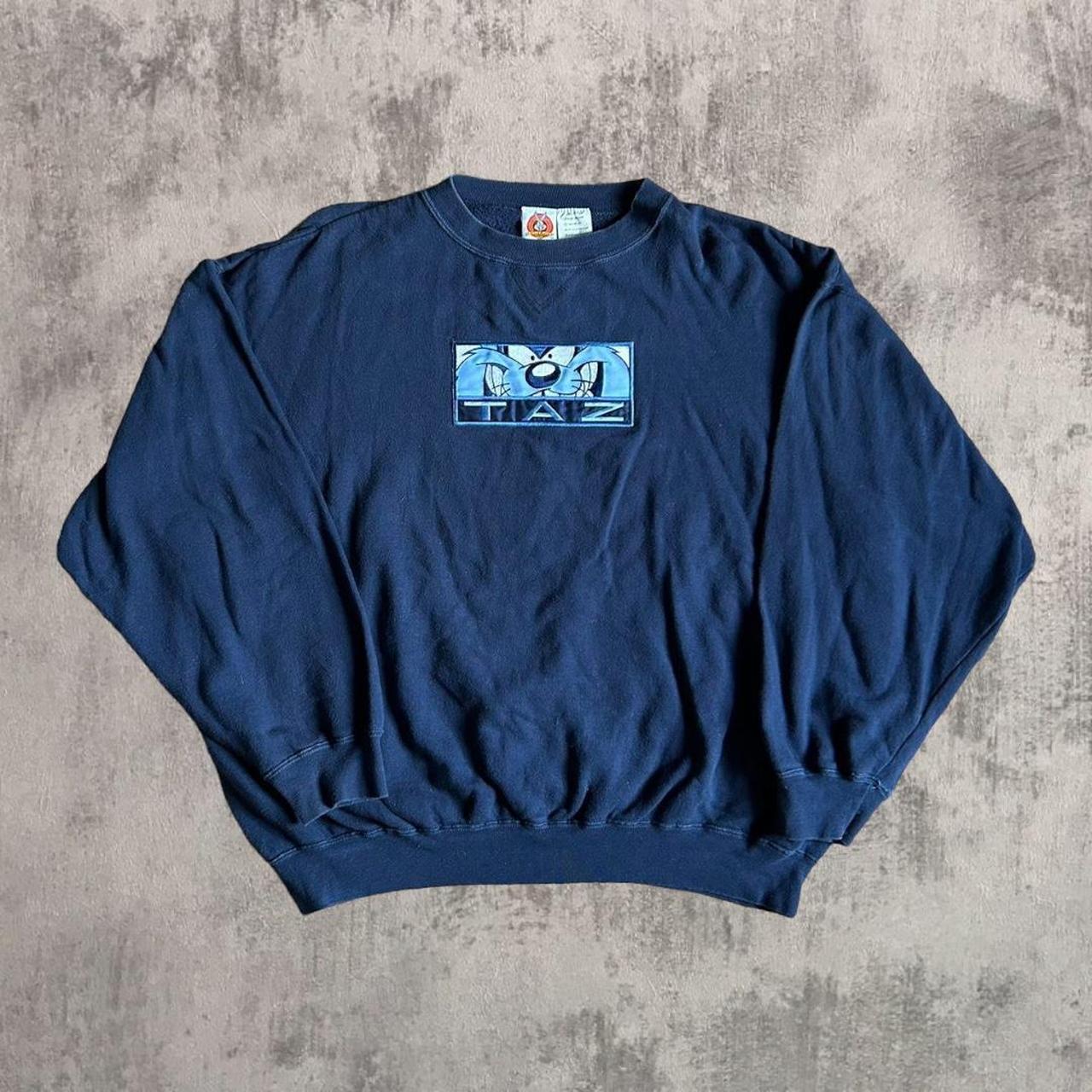 Vintage 1997 Taz Crewneck Size: XL Color: Navy /... - Depop