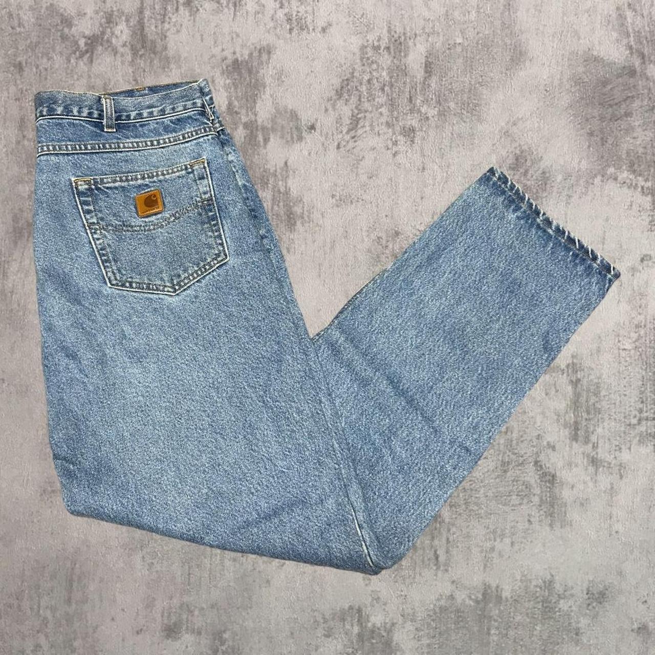 Vintage Carharrt Jeans Size: 38 x 32 Color: Denim... - Depop