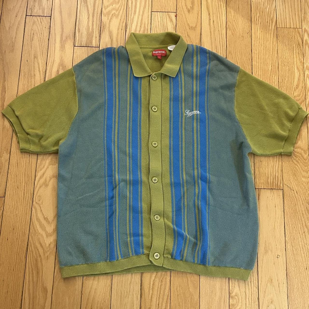 Supreme Stripe Button Up Polo Lサイズ