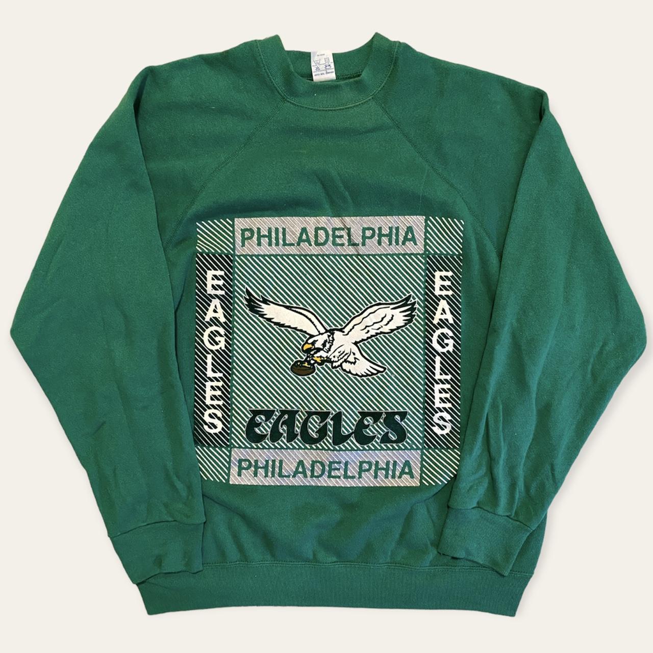 Artex NFL Mens Green Vintage 80s Philadelphia Eagles Crewneck