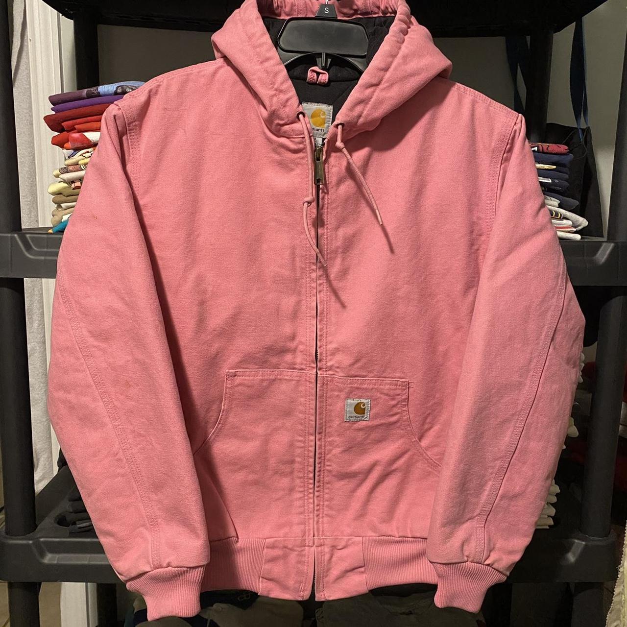 Pink carhartt-jacket - Depop