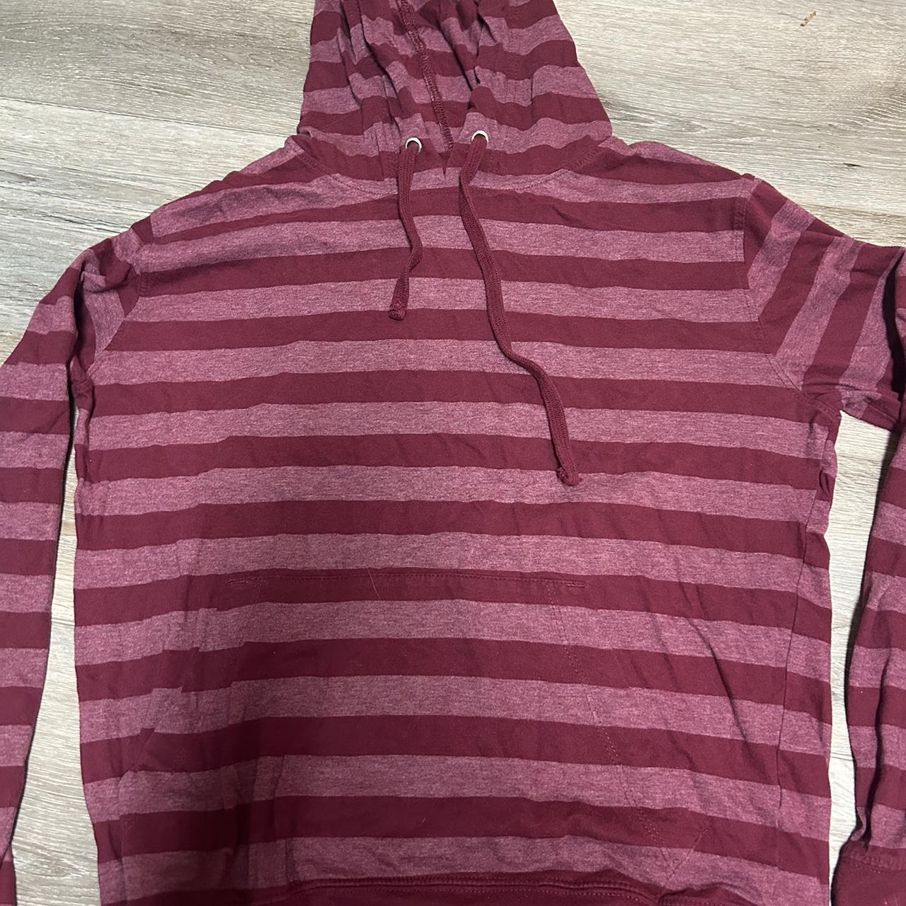 Pink and white online striped hoodie