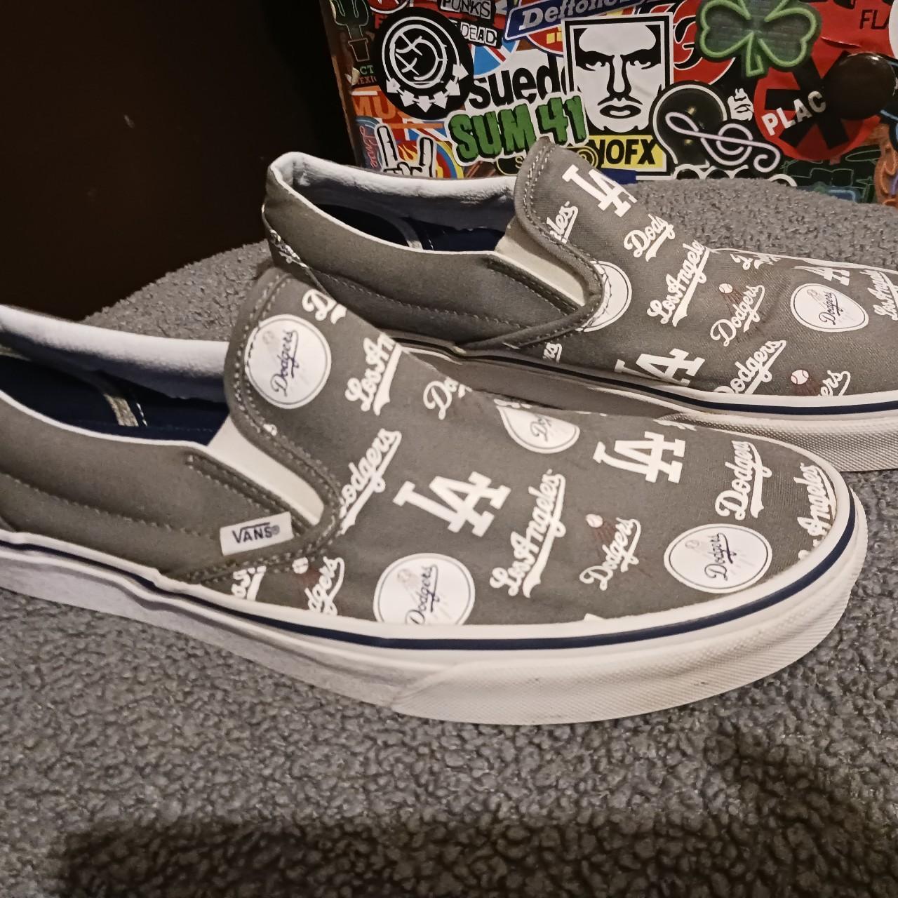 Dodgers vans cheap slip ons