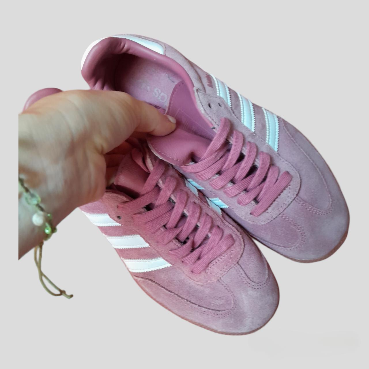 tan and pink adidas