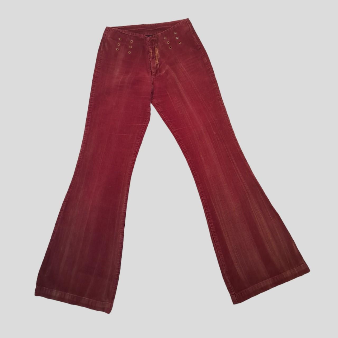 ️MOTOR ️Vintage red flared corduroy pants For S/M... - Depop
