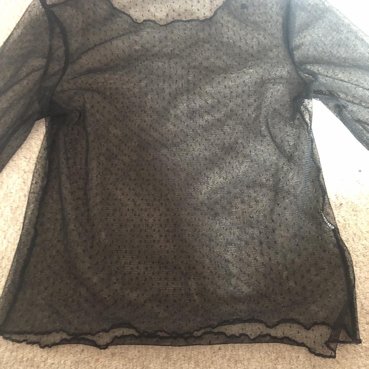 black mesh top worn a couple of times, unknown brand! - Depop