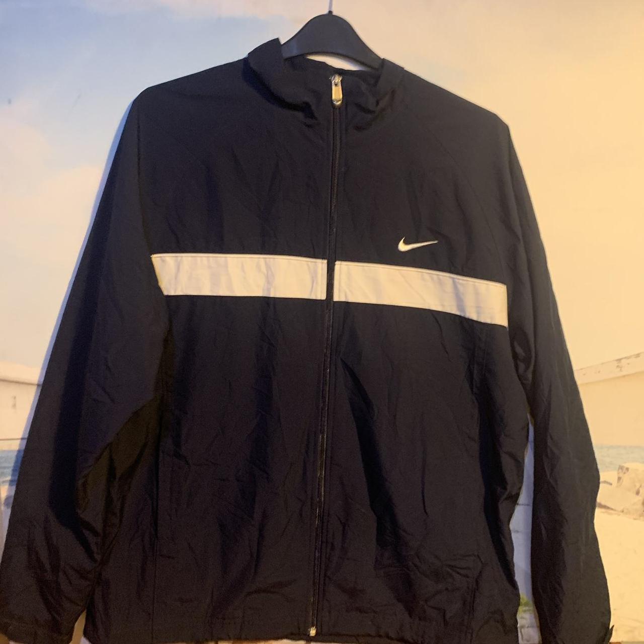 Mens vintage Nike windbreaker full zip jacket. Navy... - Depop