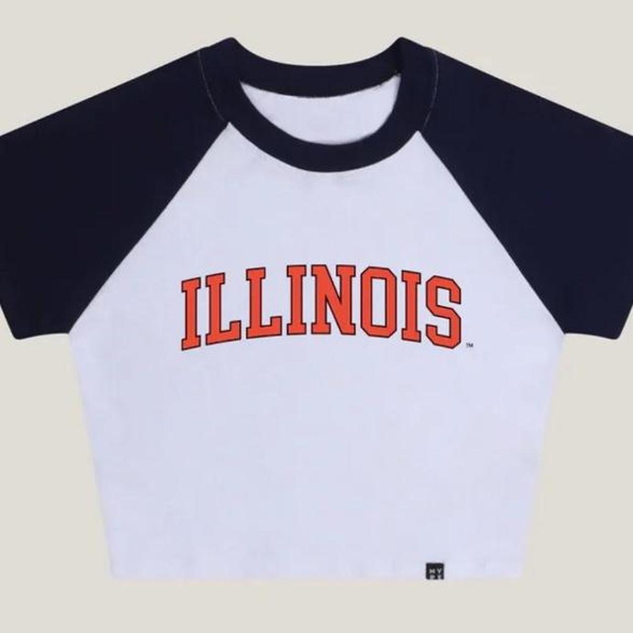 Illinois crop top baseball tee from hype and Vice.... Depop