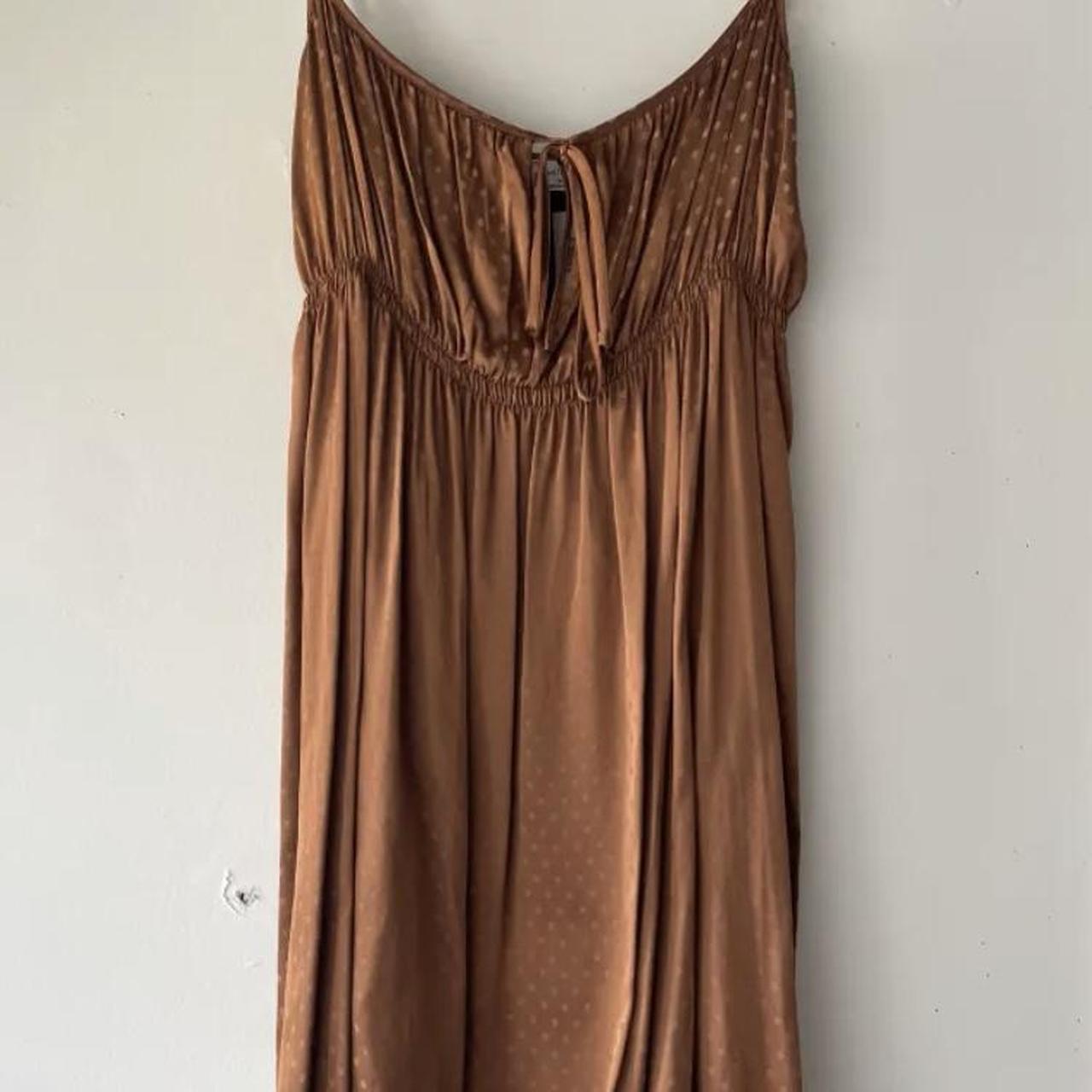 aritzia minnie dress in copper polka dot. never... Depop