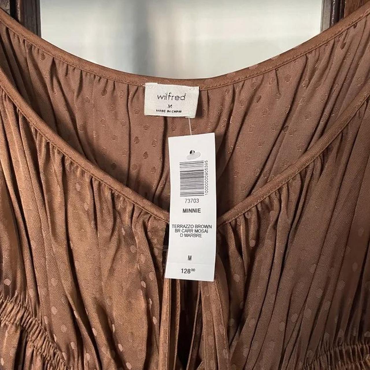 aritzia minnie dress in copper polka dot. never... Depop