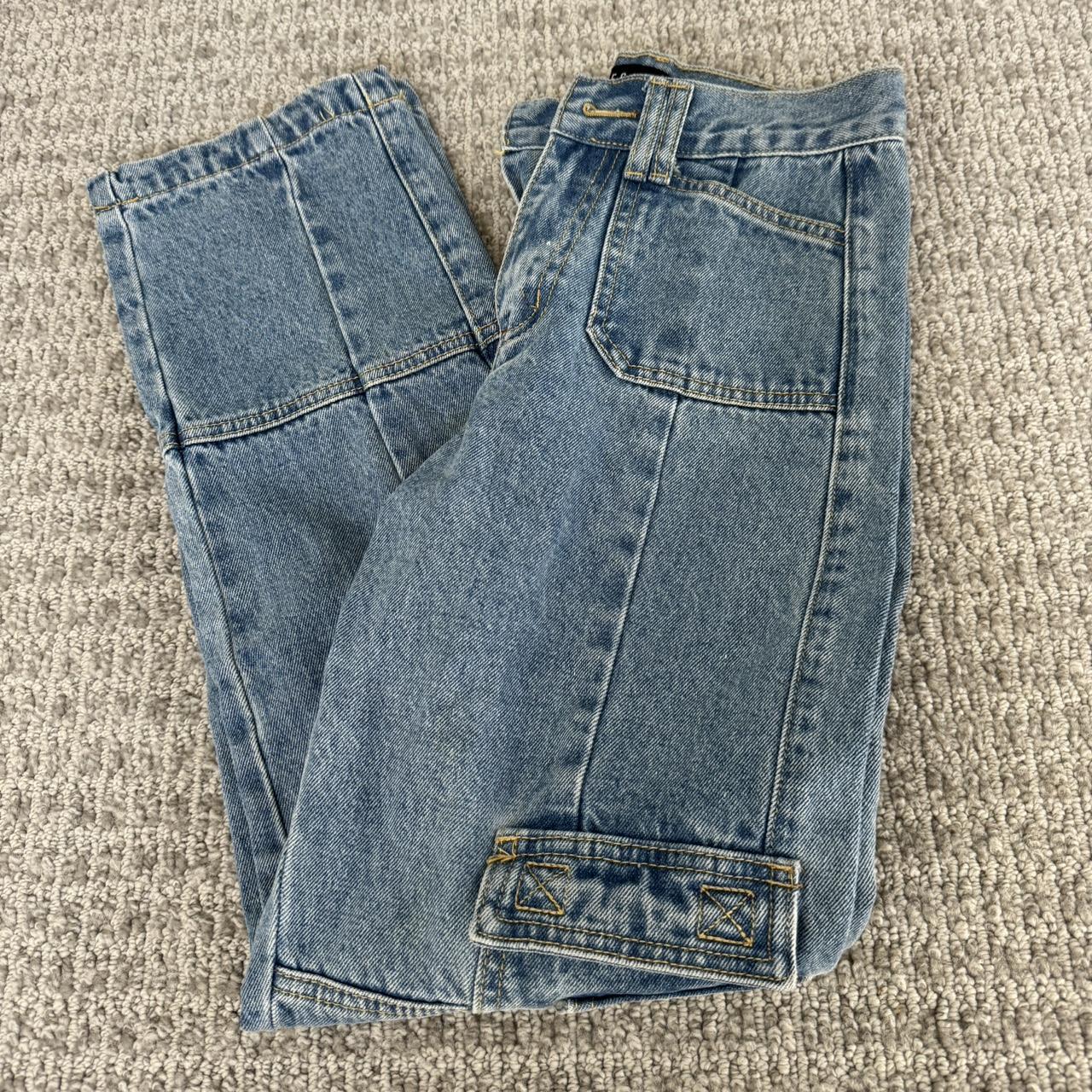 cute blue jeans from lioness. size xs. baggy fit w... - Depop