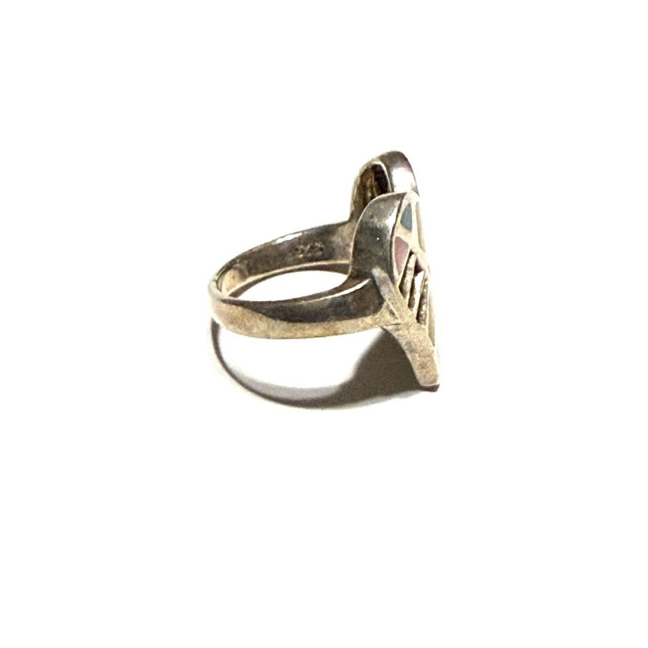 Women's Ring - Silver/Multi – Multicoloured heart… - image 3