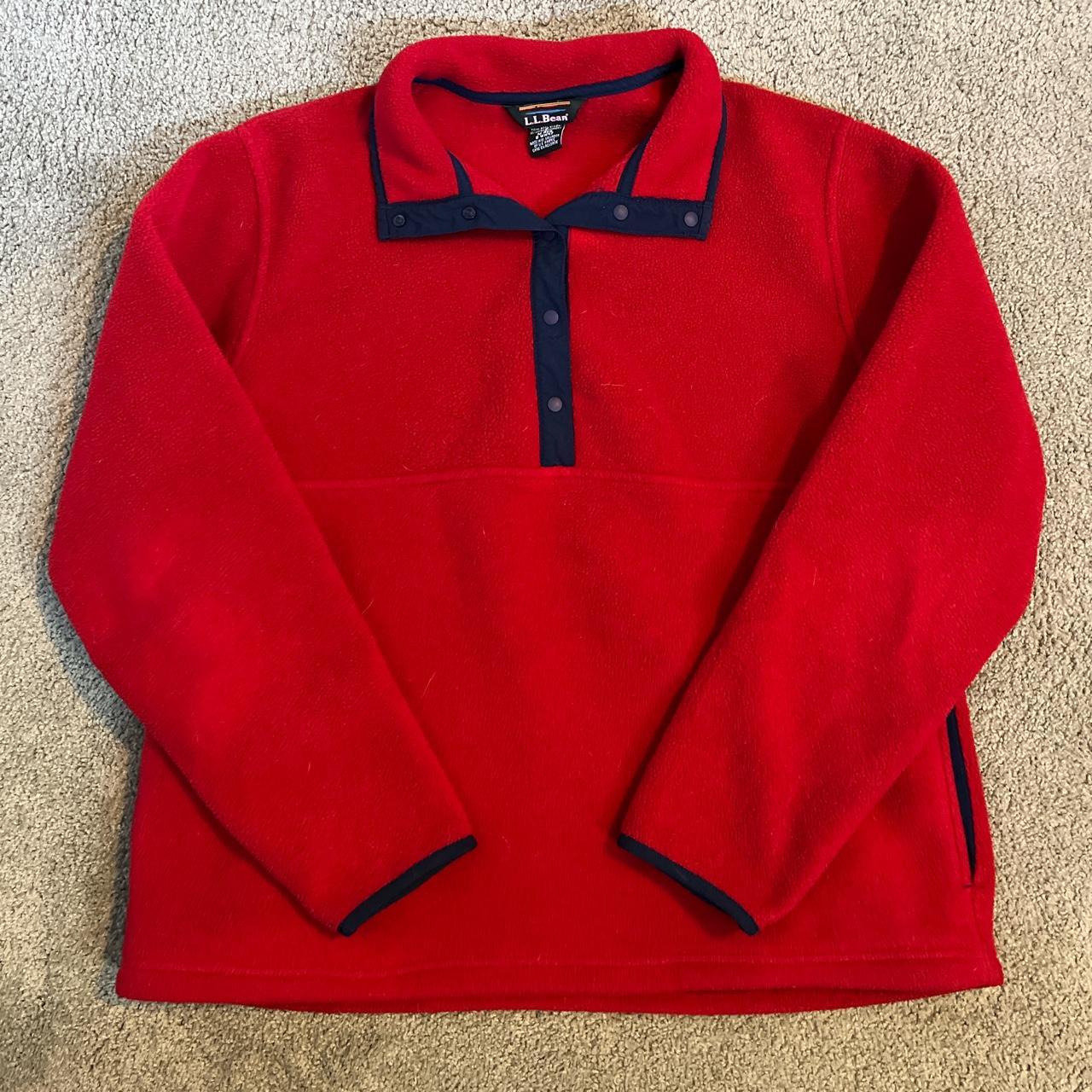 Vintage L.L.Bean ButtonUp Fleece Jacket Size M Depop
