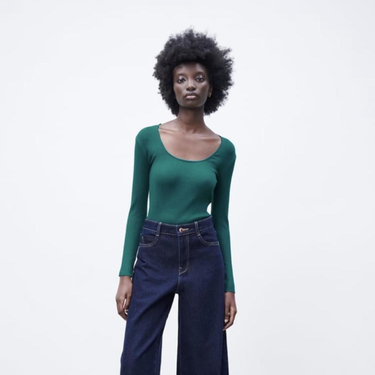 Zara Women's Green Bodysuit | Depop