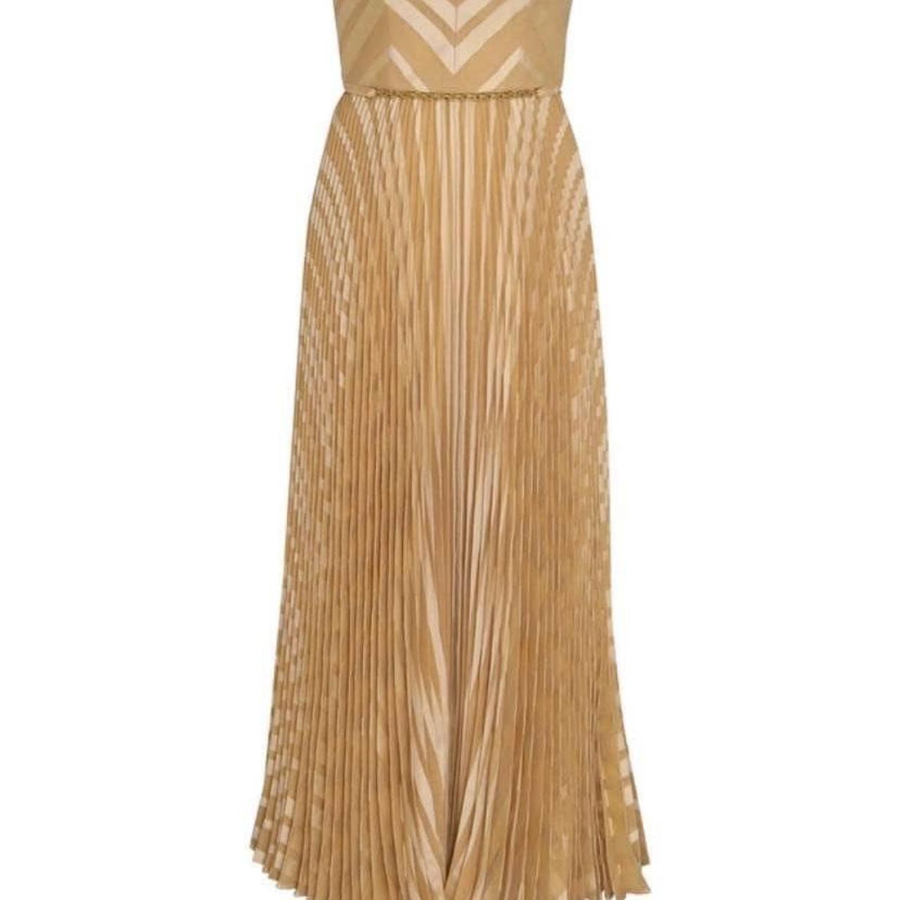Zimmermann Burnout Pleated Dress in Champagne from | Depop