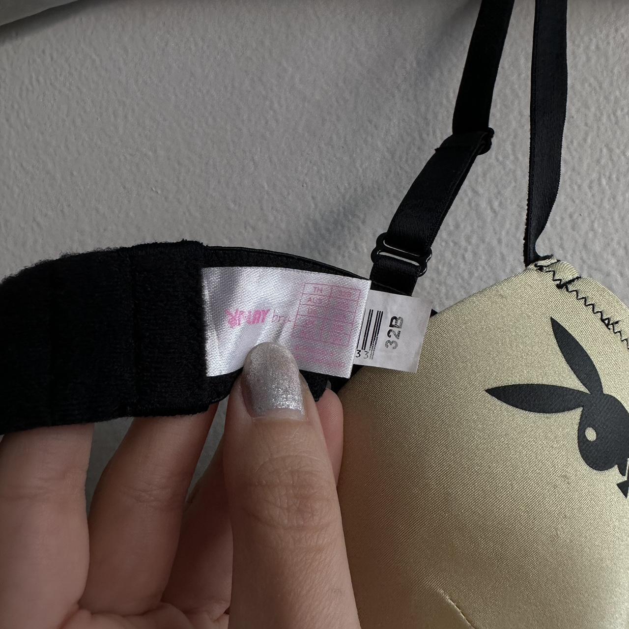 Rare Playboy Bra! Creamy gold with black stitches... - Depop