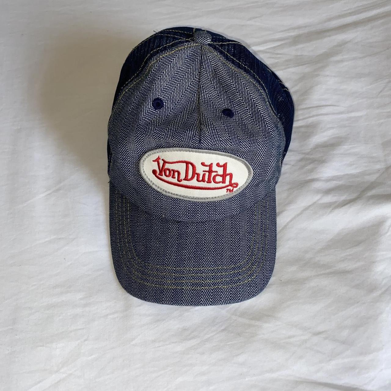 Von Dutch Trucker hat. Herringbone denim pattern... - Depop