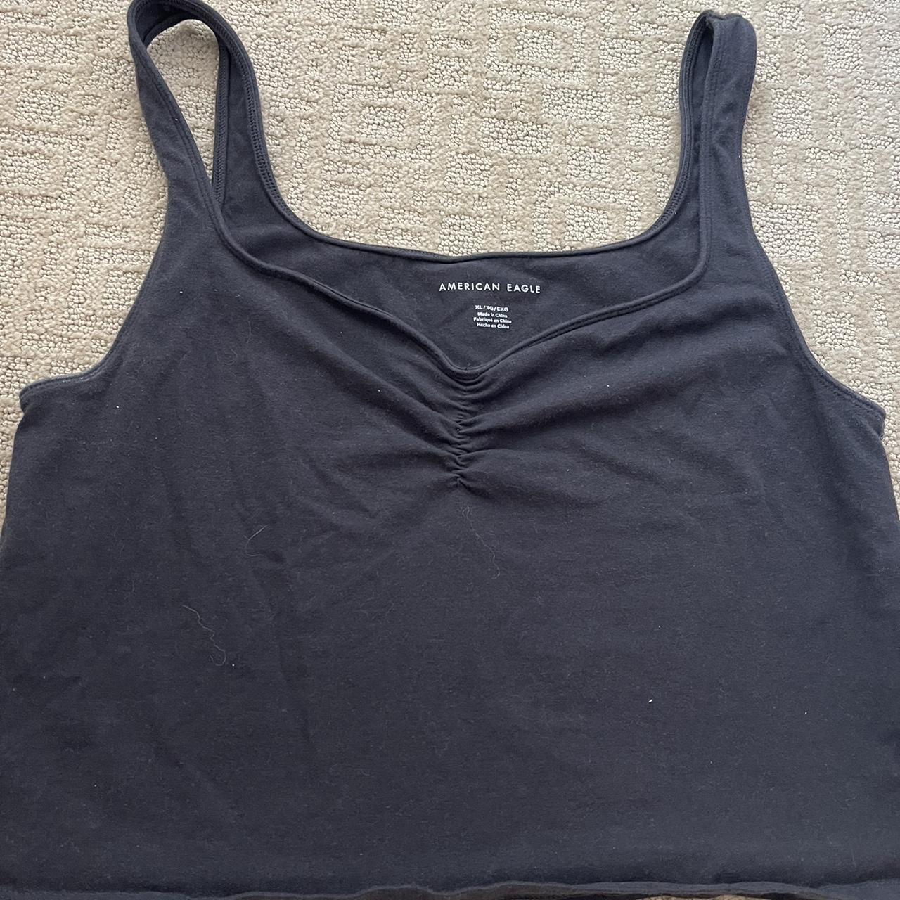 American Eagle Women's Black Vest | Depop