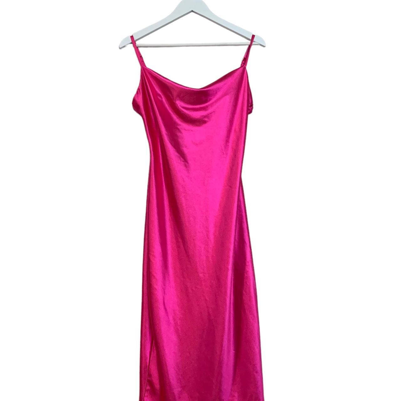 Barbie Dress! Like New Used Pink Satin Dress with... - Depop