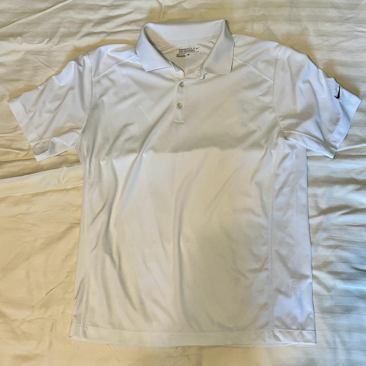 mens white nike golf polo