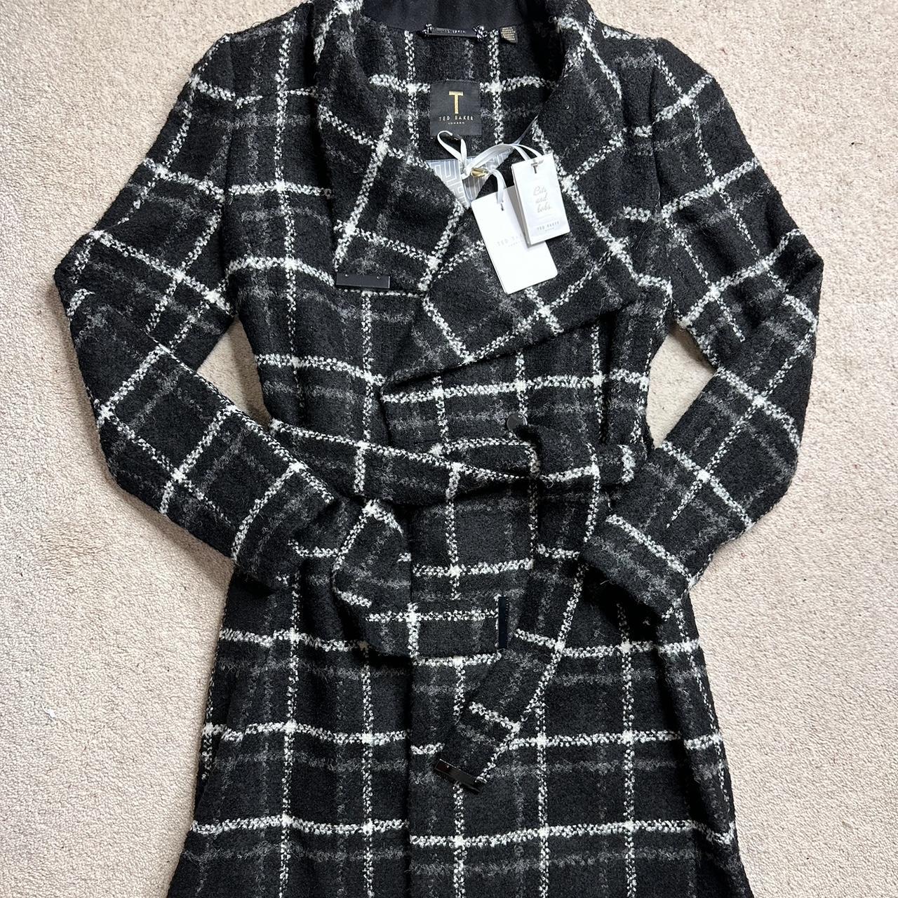 Ted baker clearance check wrap coat