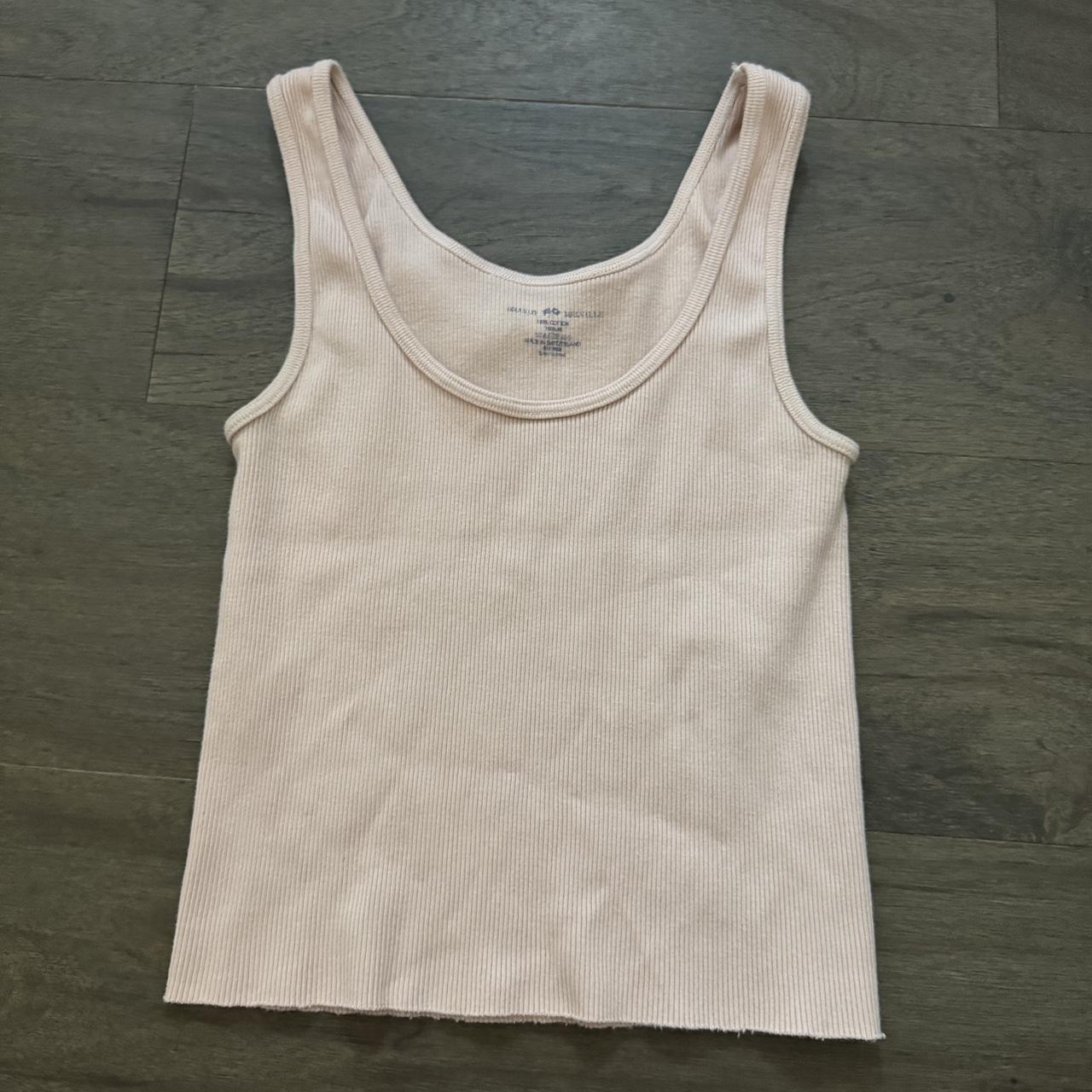 cropped pink brandy tank - Depop