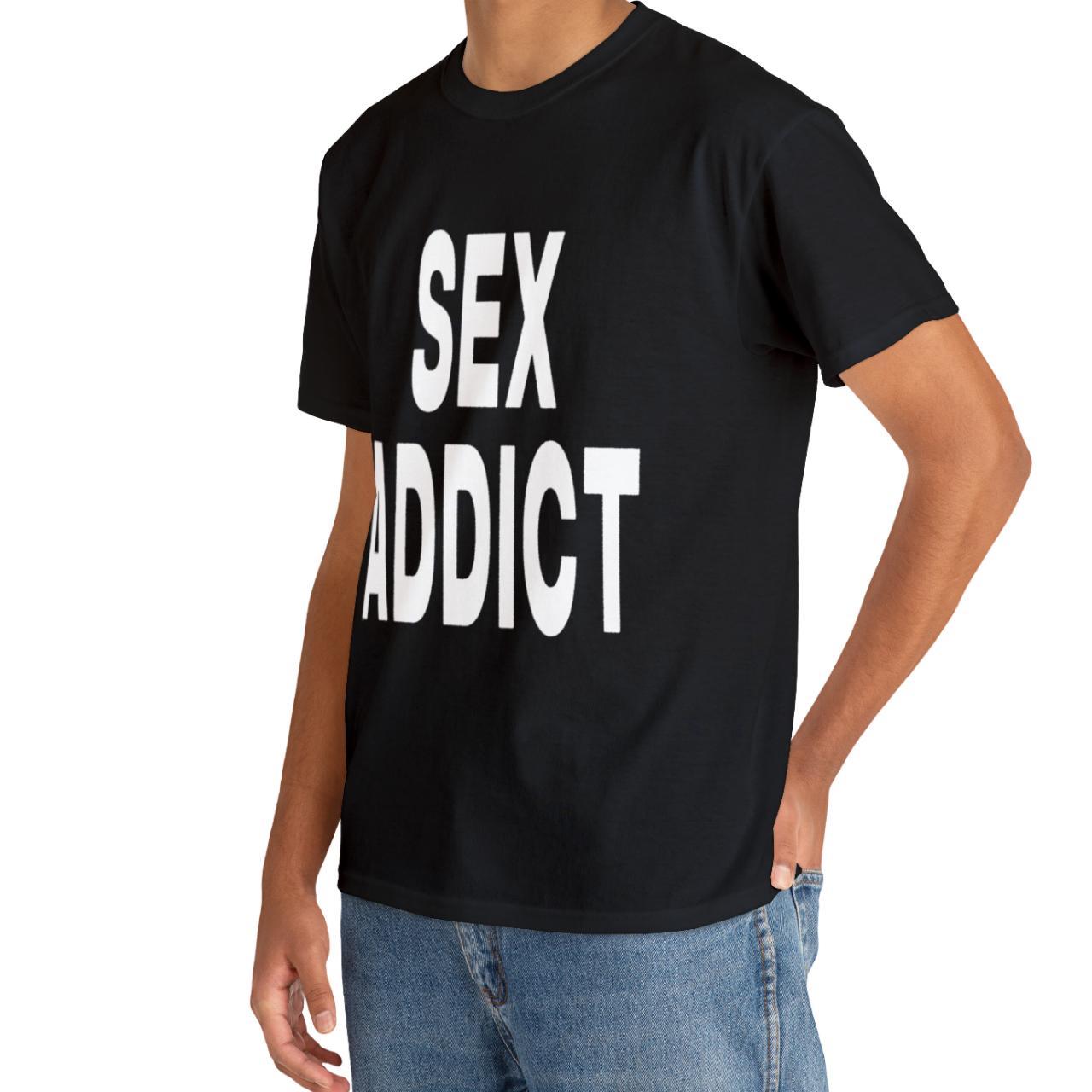 SEX ADDICT Tee hard & super clean distressed print... - Depop