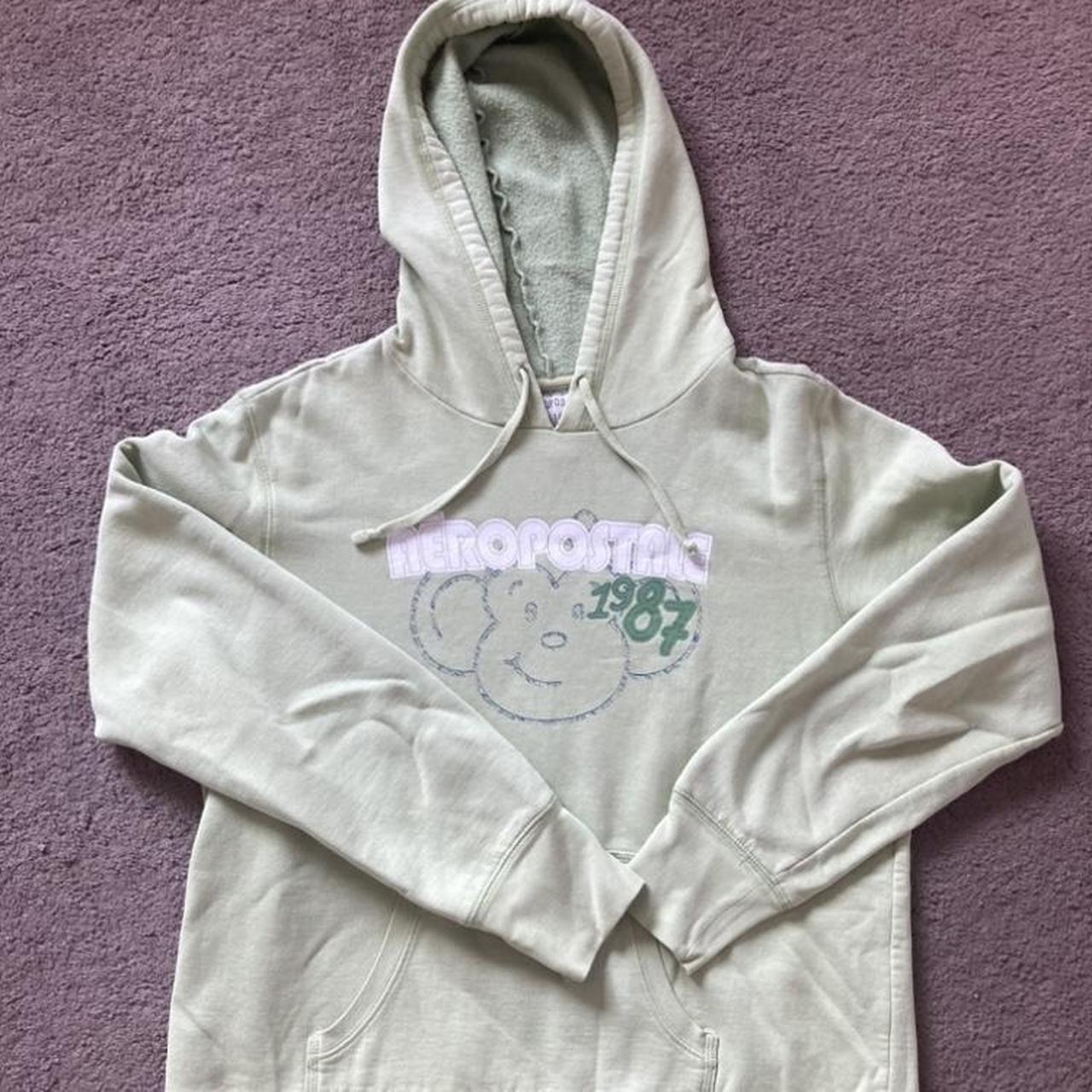 Aeropostale Women's Green and White Jacket | Depop