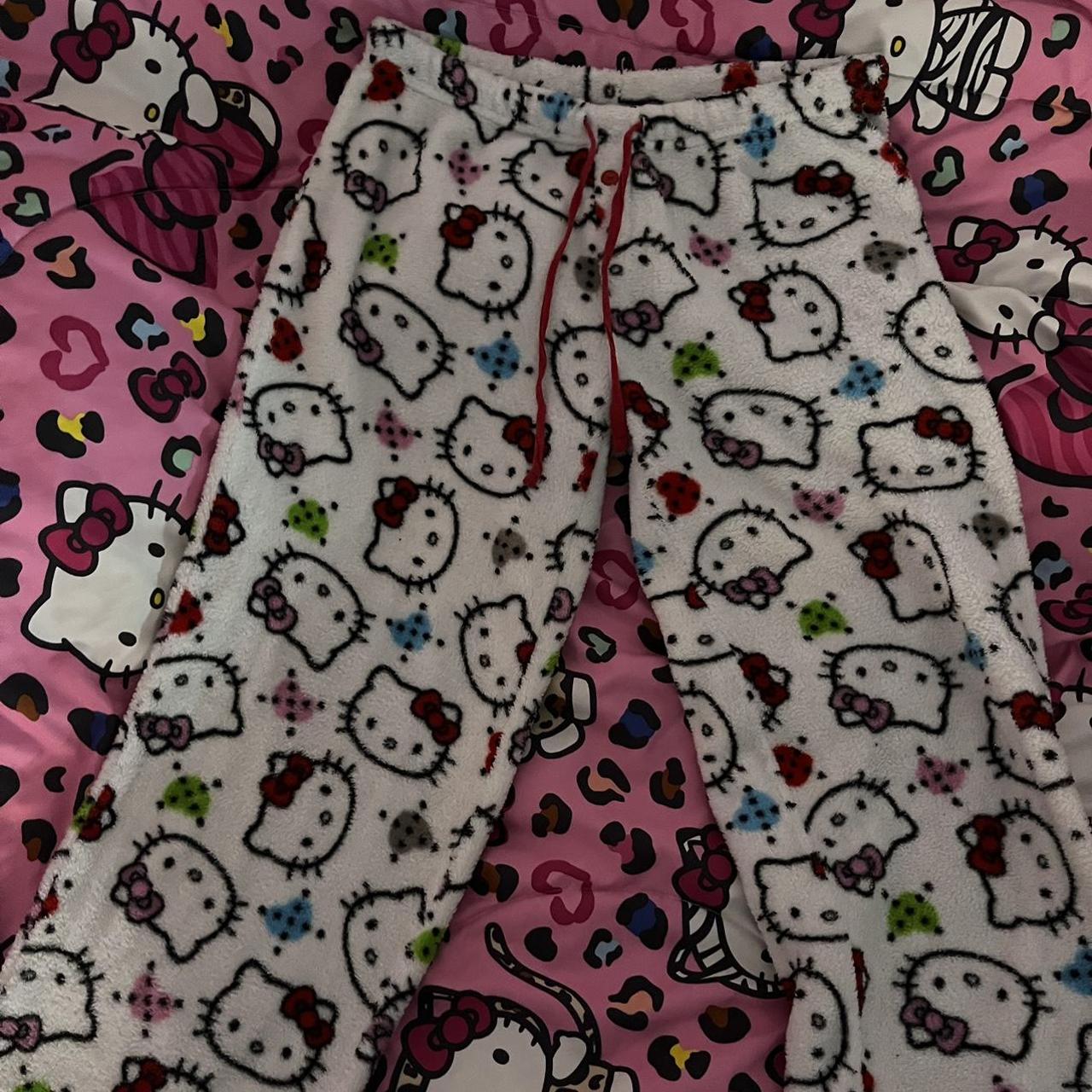 THE CUTEST. hello kitty pajama pants with super... Depop