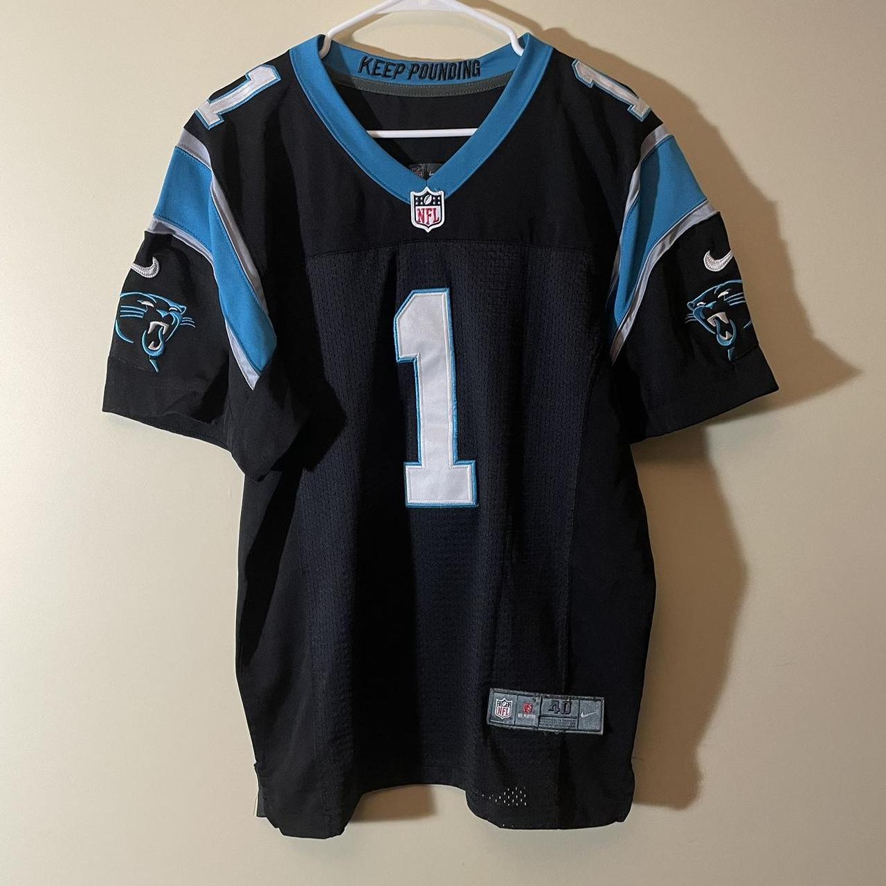 Cam newton stitched blue hot sale jersey