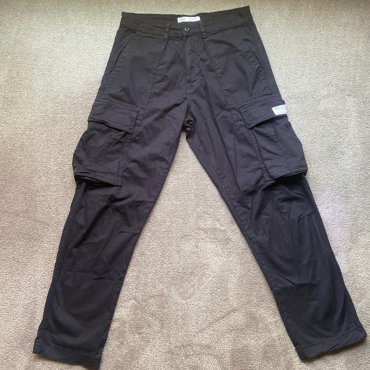 Black Cargos From Zara Sz 30 - Depop