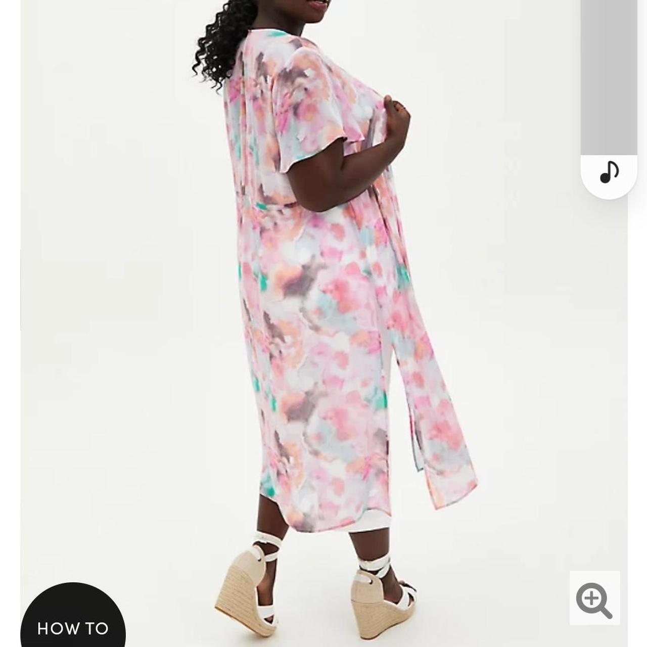 Torrid Women's Pink and White Coverups Depop