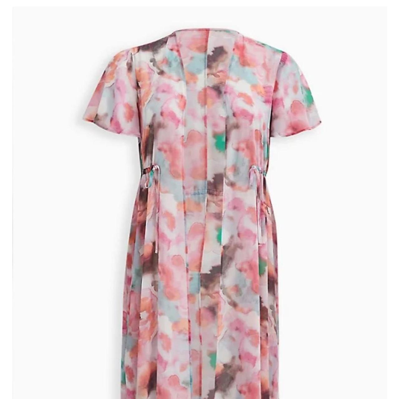 Torrid Women's Pink and White Coverups Depop