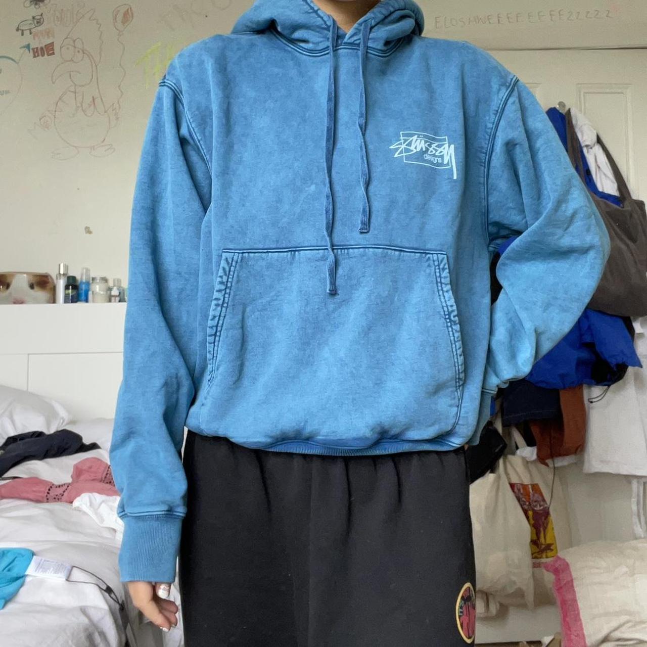 Stüssy Men's Blue Hoodie | Depop