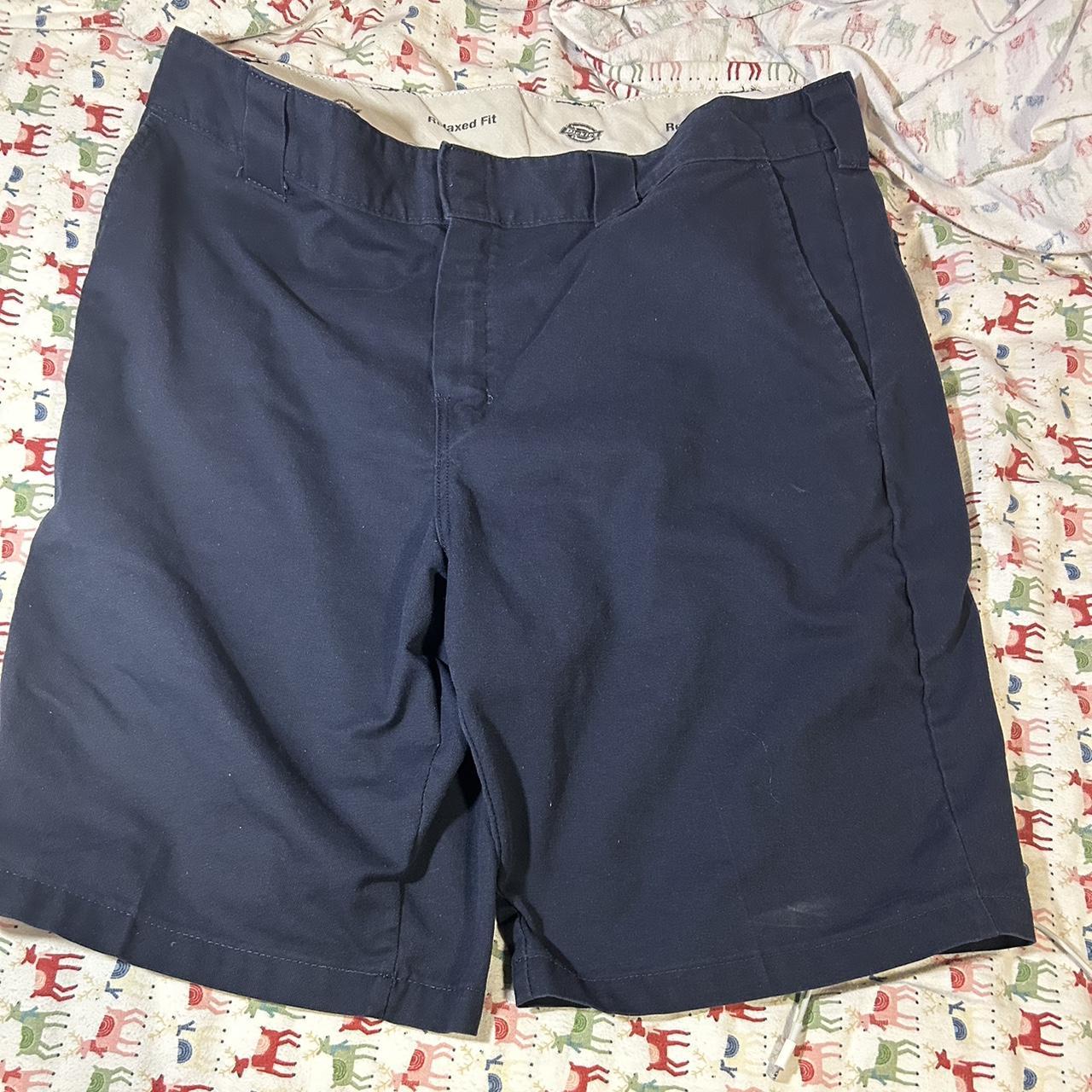 Dickies Flex Navy Shorts six pockets, the back one... - Depop