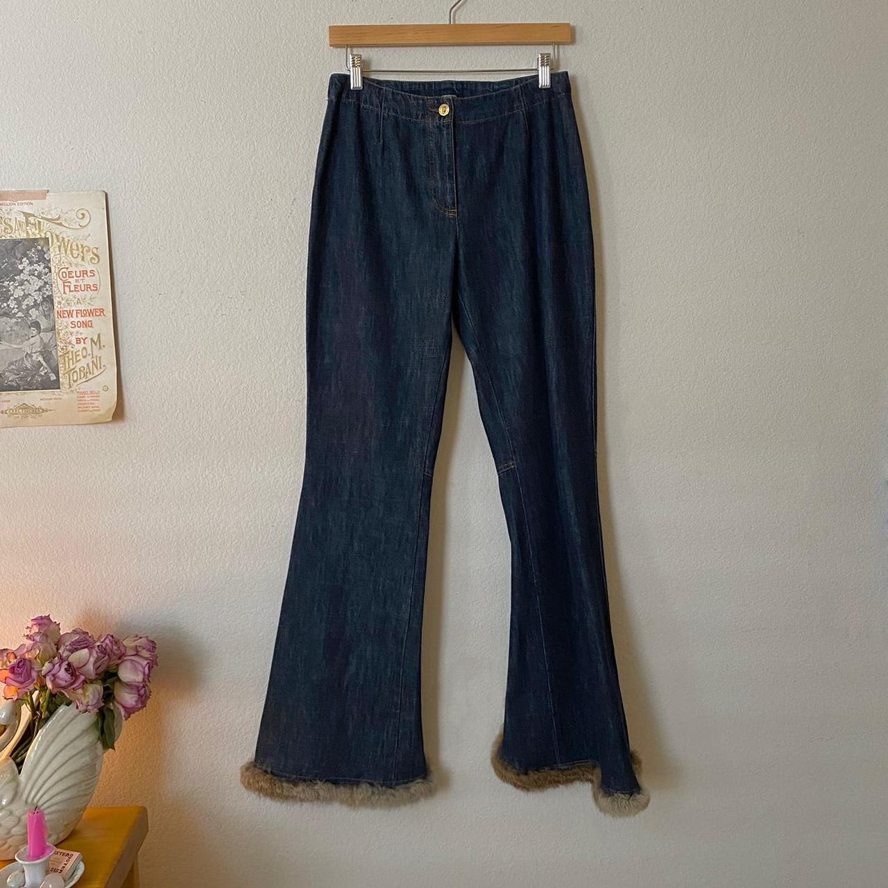 Women's Navy And Brown Jeans 