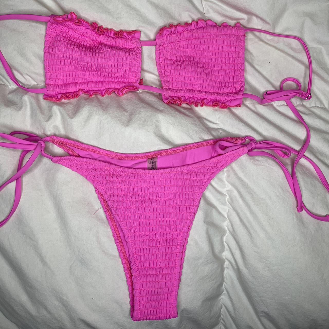 Hot pink bikini set from Zaful worn once in size M... - Depop