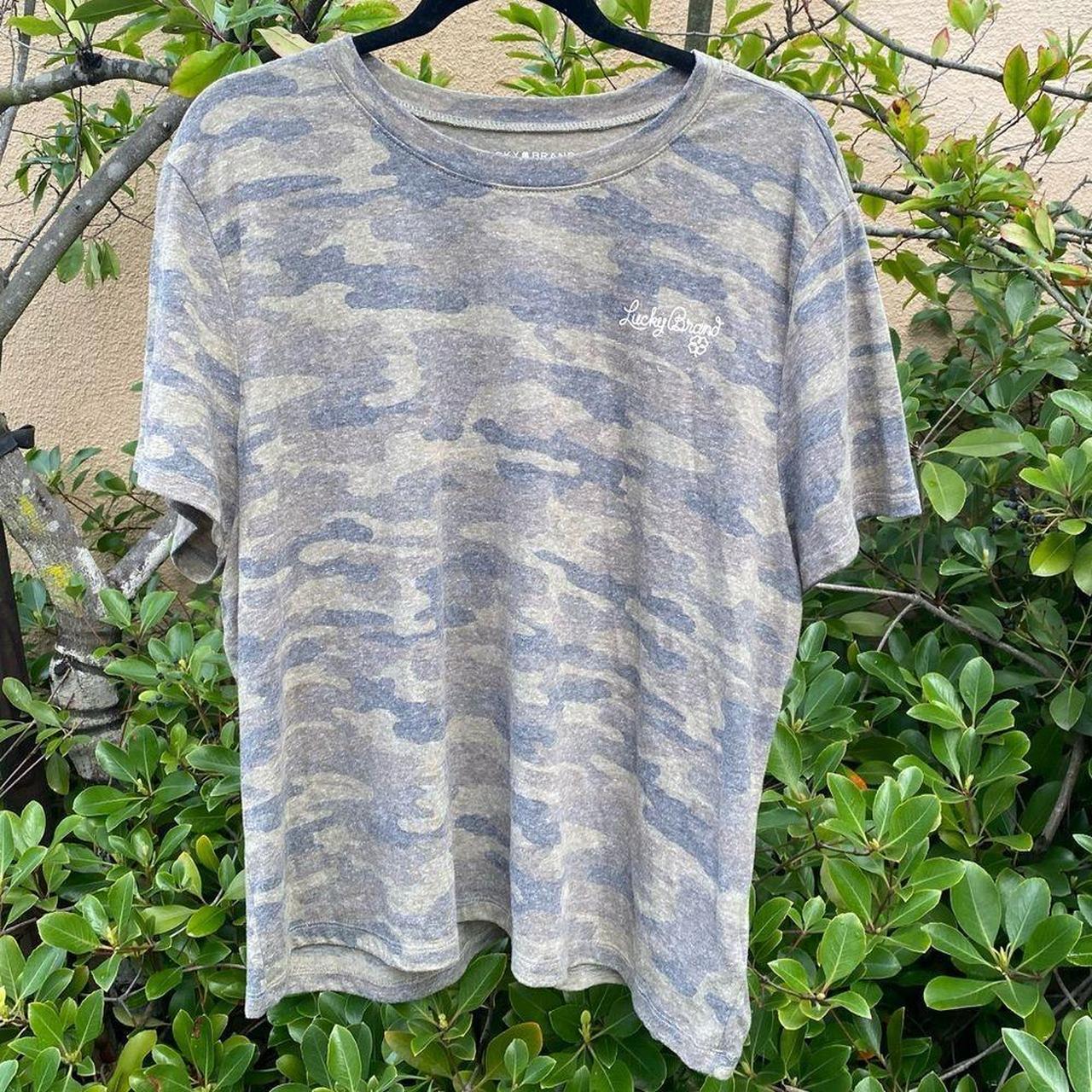 Women's size large camo burnout styled tee by lucky - Depop