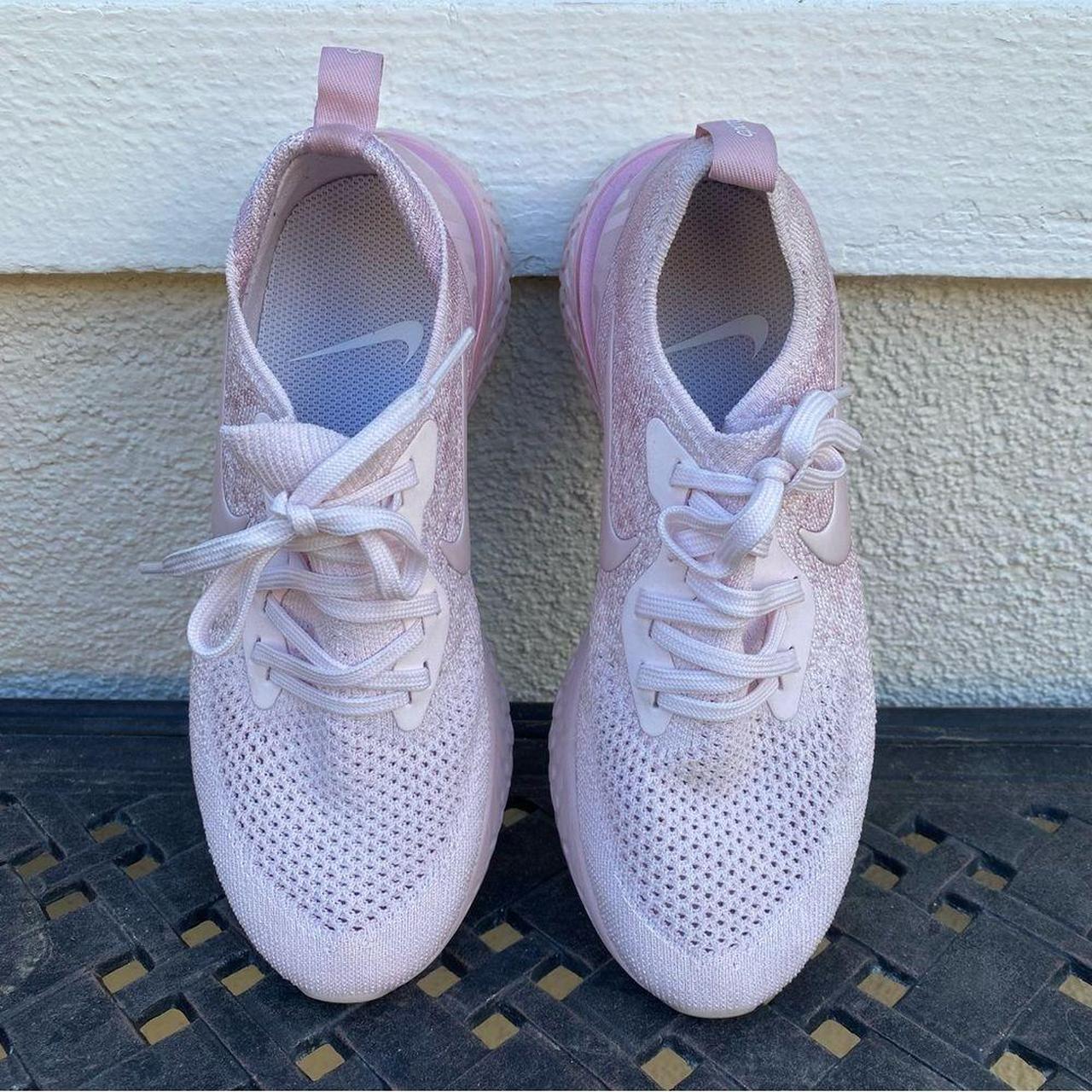 Epic react flyknit pearl pink women's running discount shoe