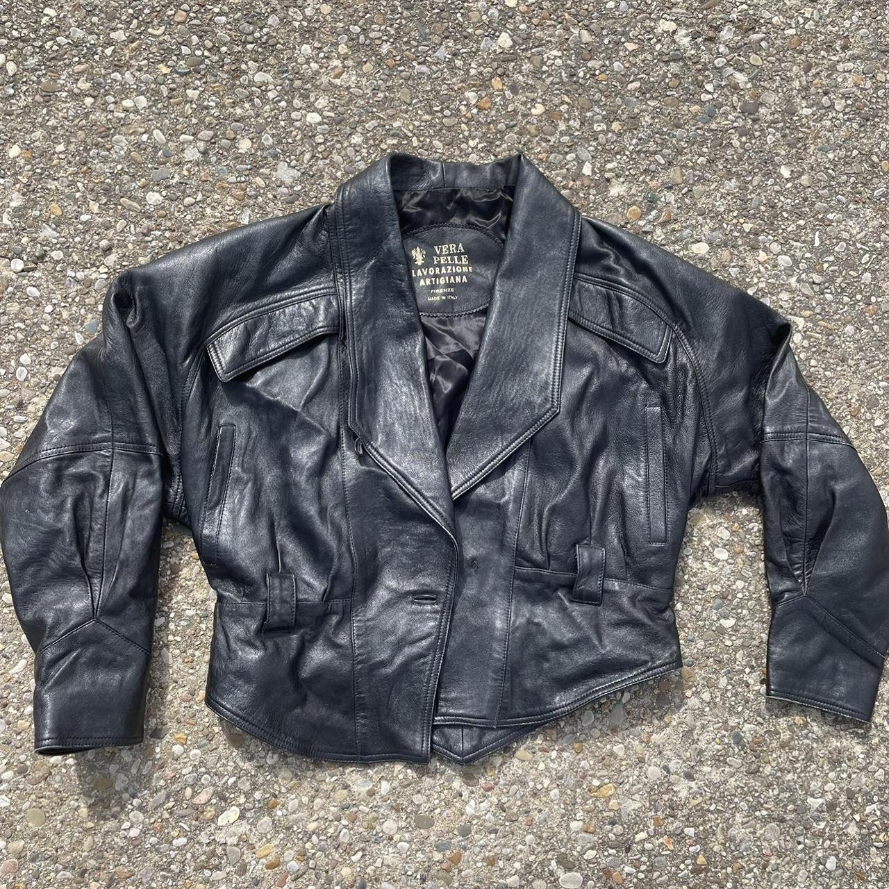 Vera Pelle Men's Leather Jacket Black M – genuine vintage 70's