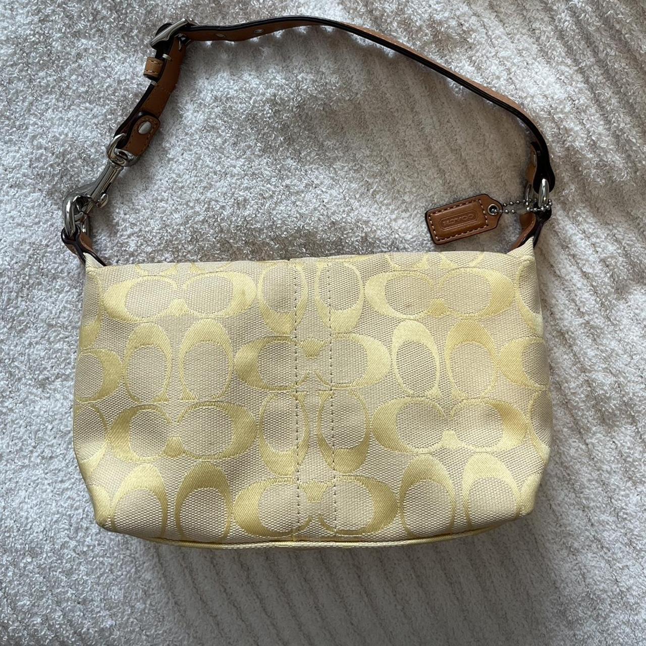 Coach Women's Yellow and Cream Bag | Depop