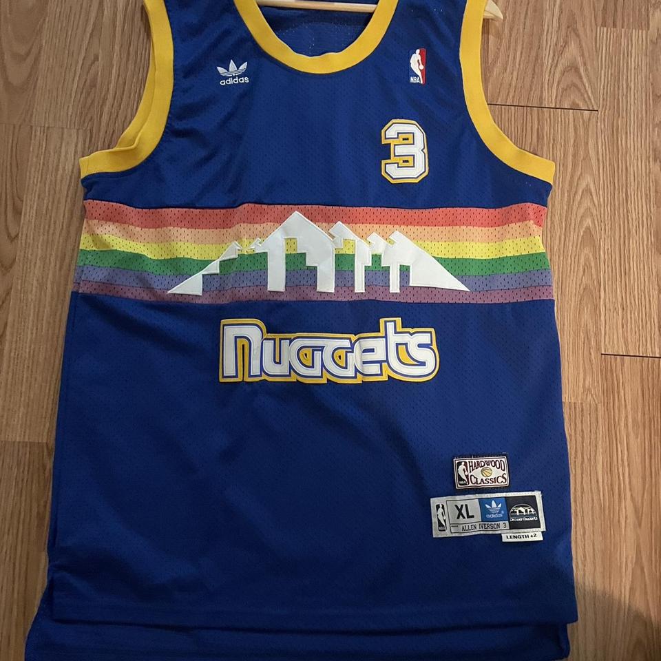 Denver Nuggets Allen Iverson Jersey 3 NBA Adidas XL Length 2