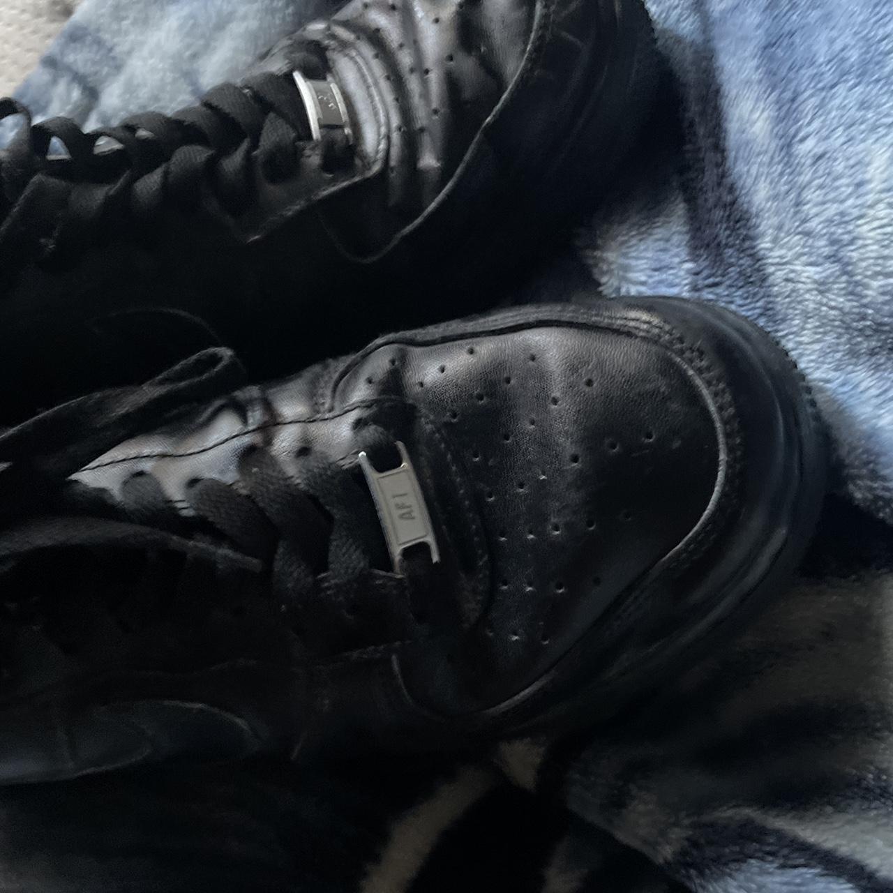 creased black air forces