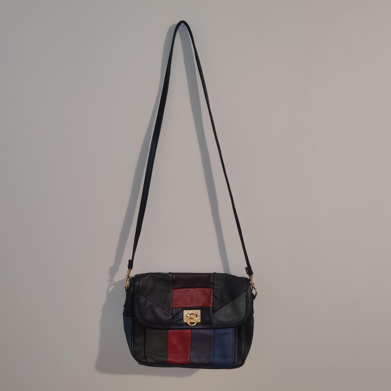 Women's Bag - Multi/Navy – Colorblock patchwork l… - image 1